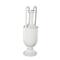 20" White Fluted Urn Shaped Ceramic Vase with Arch Handles